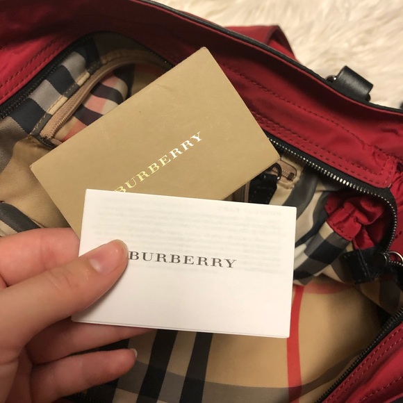 Burberry Buckleigh Red Nylon Tote - Picture 11 of 13